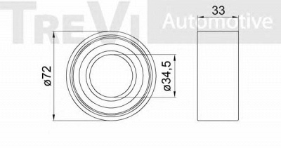 TREVI AUTOMOTIVE wb1523 -  Комплект подшипника ступицы колеса